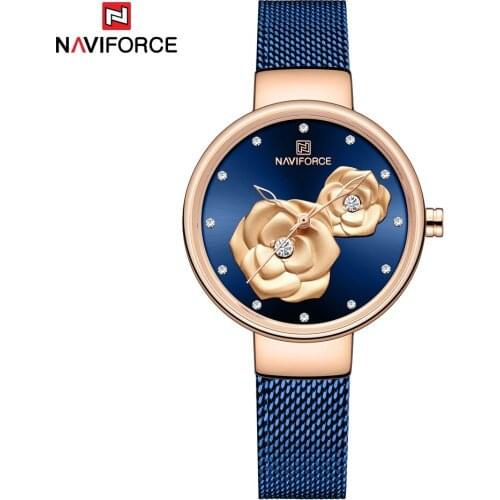 Mini 32mm High Quality Luxury Quartz Watch Japan Quartz Movement Stainless Mesh Blue Waterproof Ladies Wrist Watches NF5013