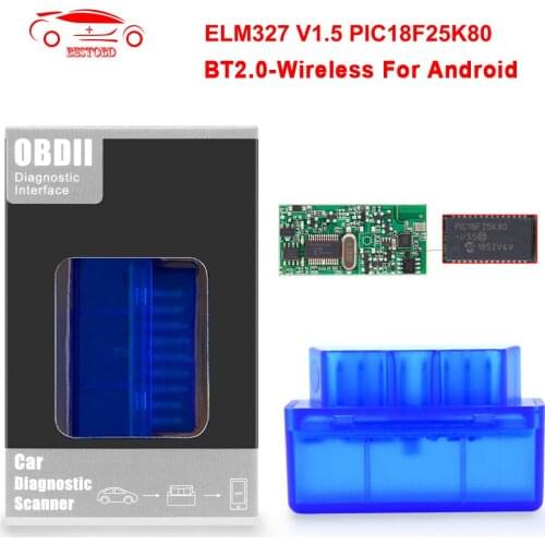 Mini ELM327 V1.5 PIC18F25K80 ELM 327 V 1 5 OBD2 Bluetooth For Android ELM327 V1.5 Scanner obd obd2 Car Diagnostic Auto Tool