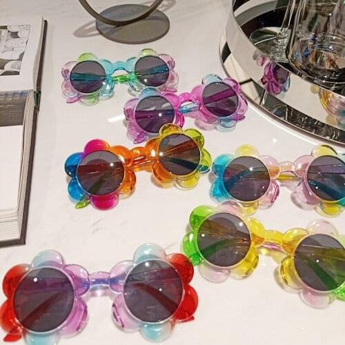 Fashion Lovely Kid Girls Boys Sunglasses with Sun Flower Shape Colorful Accessory Outdoor Glasses 6 Color