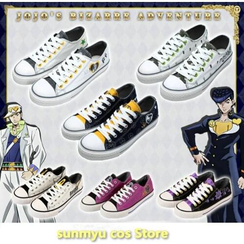 JoJo Bizarre Adventures Bruno Giorno Yoshikage Kishibe Josuke Joutarou Cosplay Shoes Girls Boys Casual Canvas Shoes Sneaker