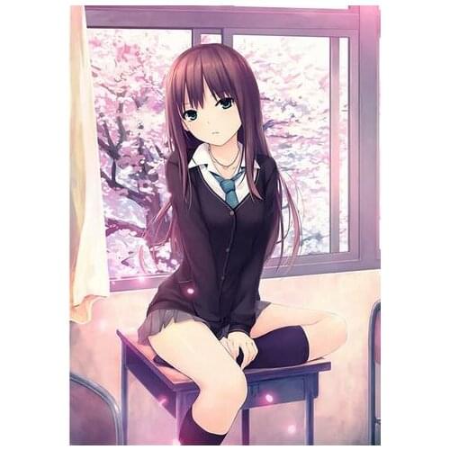 Lot Style Choose Japanese Anime Manga Girls Vocaloid Miku School Girl Uniform Art Silk Poster for Your Home Wall Decor 24x36inch