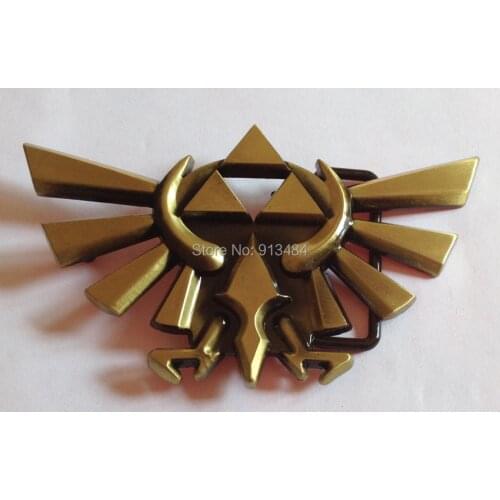 Zelda 'Tri-Force' Belt Buckle Broze Color JF-B1126 suitable for 4cm wideth snap on belt with continous stock