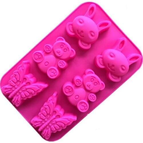 Silicone Cake Mould Cute bear bunny shape DIY baking tools Cold soap mold