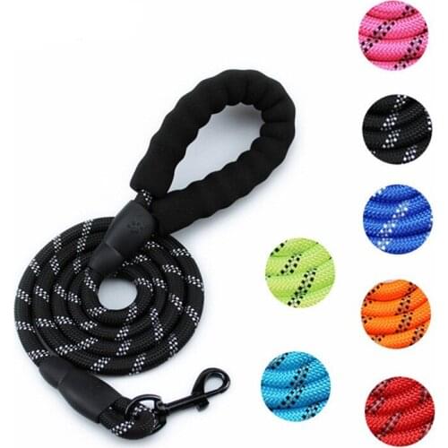 Large Dog Reflective Rope Durable Large Dog Leash Walking Big Dog Collar Strengthen Traction Harness Round Nylon Medium Dog Lead
