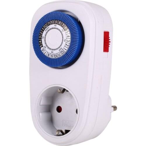 Timer Switch Smart Countdown Switch Socket 24 Hours Plug in Mechanical Grounded Programmable Indoor Auto Power off