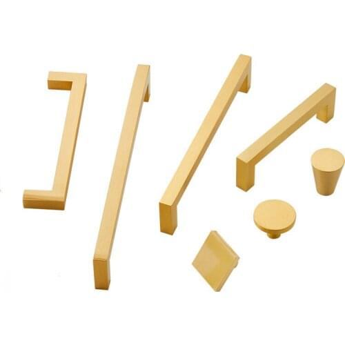 Solid Brass Cabinet Handles Gold Kitchen Knobs 10x10mm Drawer Knob Wardrobe/Cupboard Handle Furniture Door Accessory