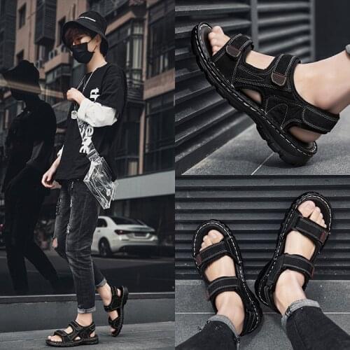 Outdoor Sandals Sandal Men Shoes Sandalhas Gladiator Sandals Mens Sport Leather For Male Wooden Summer Geta Sandles Slip On