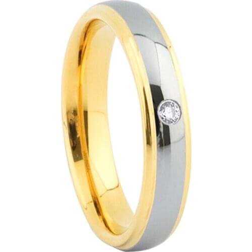 Tungsten jewellery rings for women 14k Gold plated love alliance finger promise wedding rings for laides