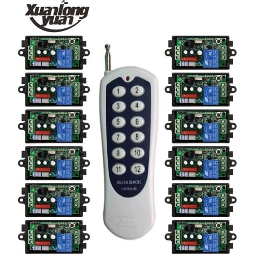Xuanlongyua 1000M Long Range AC220V 1CH Remote Control Light Switch Relay Output Radio Receiver Module+Transmitter Garage Door