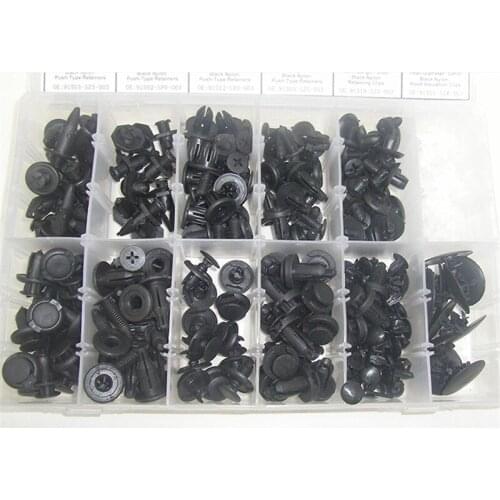 242Pcs Car Bumper Fender Trim Clips Retainers Rivet Push-Type Clip Black Nylon 91503-SZ5-003
