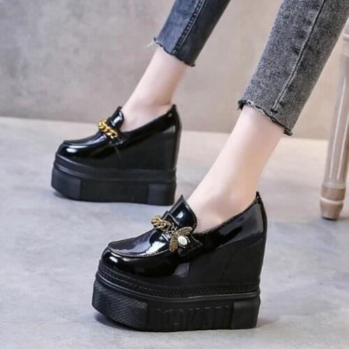 2021 Fashion Women Casual Platform Shoes High Heels Woman Wedges Sneakers Shoes Increasing Outdoor White Trainers Tenis Feminino