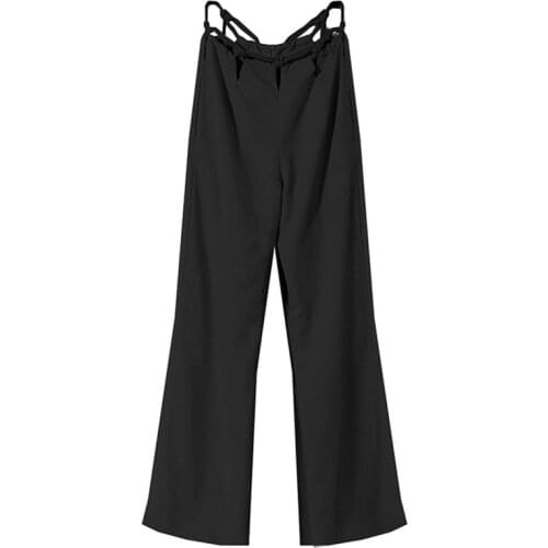 SeeBeautiful Casual Hollow Out Stitching Loose Pants Zipper Trousers Simple Women Autumn 2021 New Fashion Tide G201