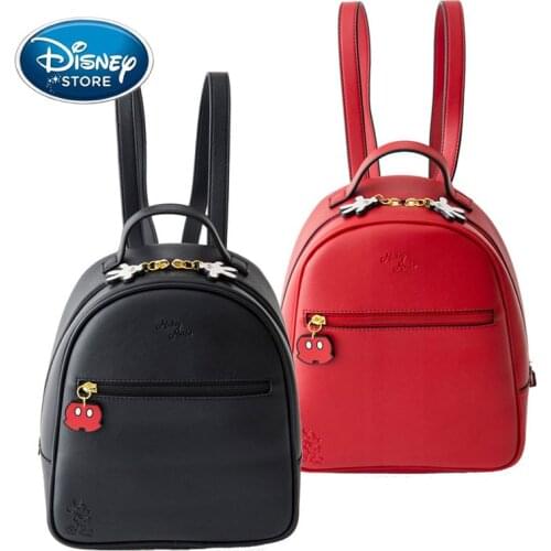 Disney Mickey Mouse Women PU Leather Backpack Children Backpack Cute Minnie Daisy Schoolbag Teenage Girl Knapsack For Travel