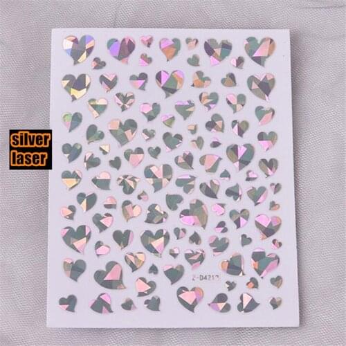 1Sheet Peach Heart Self-Adhesive Nail Sticker Holiday Color Graphic Colorful Nail Sticker Nail Decals Manicure Accessories