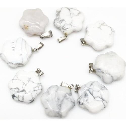 1Pcs fashion mixed White Turquoise natural stone pendant charms pendants Necklaces for DIY accessories making
