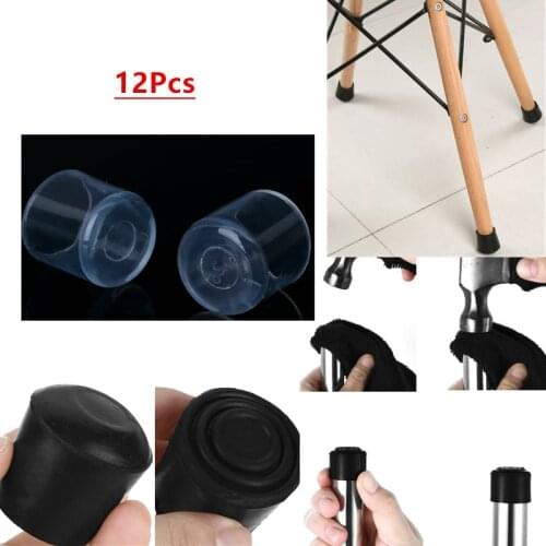 16 Styles Chair Leg Floor Protectors Small Chair Leg Caps Rubber Leg Tip for Indoor Home Outdoor Patio Garden Office Round 12Pcs