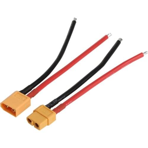 2 pcs of XT60 Battery Male Connector Female Plug with Silicon 14 AWG Wire New