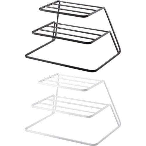 3-Tier Metal Wire Plate Drying Rack Rust Resistant Dishes Storage Shelf Tray Stand Holder Kitchen Cabinet Organizer