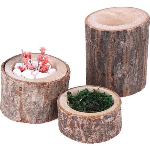 3 Types To Choose Wood Flower pot For Succulent Planter Candle Stand Indoor Pot Decoration Creative Ornament Small flowerpot