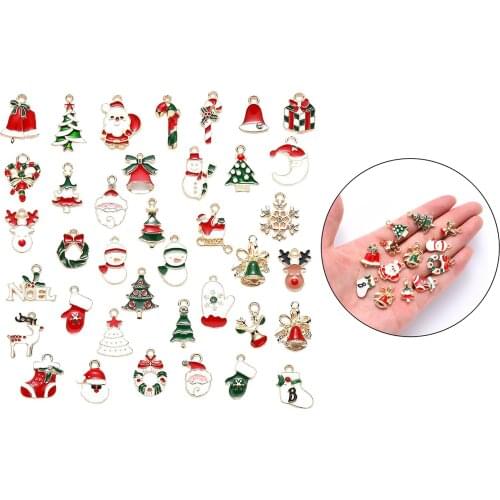 38x DIY Crafts Christmas Pendant Charm Decorative Ornaments Sewing Accessory for Family Crafts Lovers
