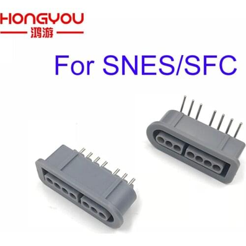 50pcs for SFC 90 180 degree female 7 Pin connector part Socket Slot for Nintendo for SNES Game Console controller