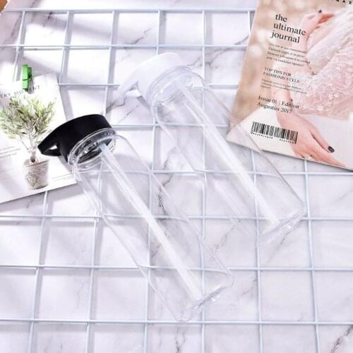 750ml Portable Water Bottle PS Material Transparent Straw Cup Plastic Leak-proof Sport Water Bottle Outdoor Camping Supplies