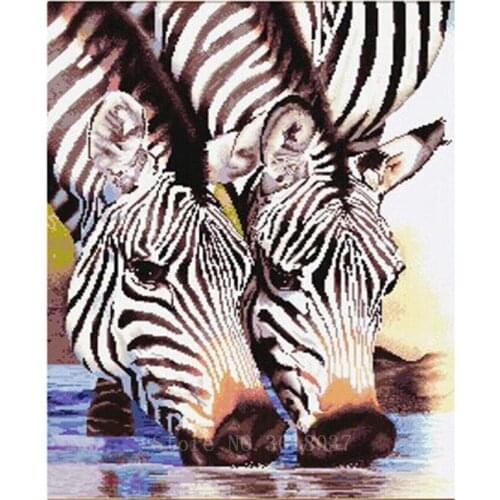 Diamond Embroidery Water Zebra Lovers Diy 3D Diamond Painting Cross Stitch Full Square Diamond Mosaic Decorative Picture Sticker