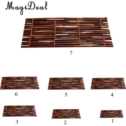 Magideal Handmade Bamboo Serving Tray Eco-Friendly Service Tray Organizer Coaster