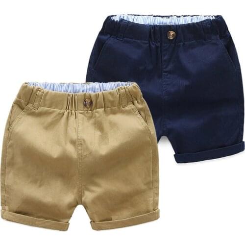 2020 Kids summer Trousers girls shorts woven Children Pants for baby boys loose shorts beach solid navy blue khaqi