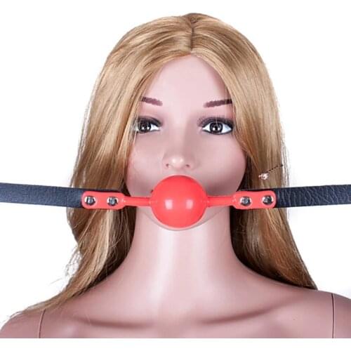 CamaTech Big Silicone Ball Gag Oral Fixation Bondage BDSM Huge Open Mouth Gag PU Leather Band Mouth Stuffed Sex Toys For Couples
