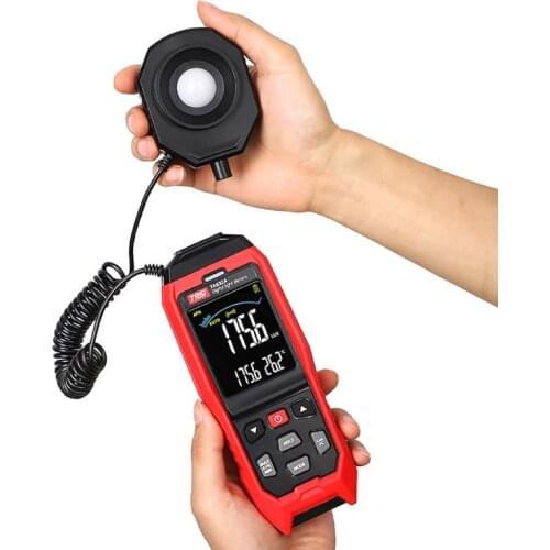Digital Light Meter Photography Luxmeter Detachable Probe Illuminometer Photometer Enviromental Tester VA Screen Display