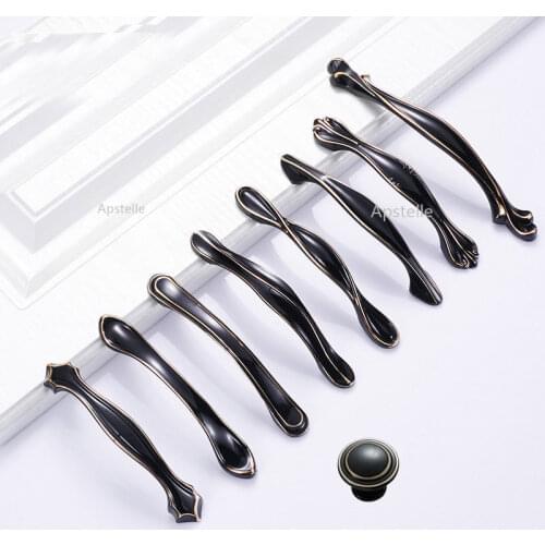 Door Closet Knobs Zinc Alloy Folding Black Kitchen Cabinet Pull Drawer Cupboard Handle Nordic Style Sliding door Hardware