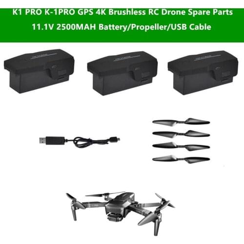 K1 PRO K-1PRO GPS 4K Brushless RC Drone Spare Parts 11.1V 2500MAH Battery/Propeller/USB Cable For K1 PRO K-1PRO Quadcopter Parts