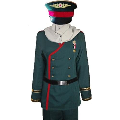 Hetalia Axis Powers APH Russia Ivan Braginsky Cosplay Costume with hat and scarf