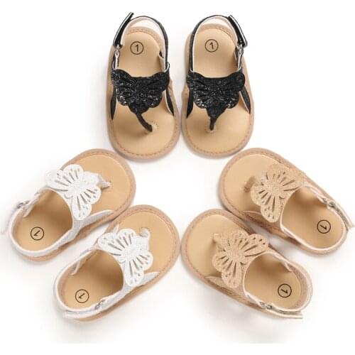Prewalker Summer 0-18 Year Old Baby Big Butterfly Toddler Shoes Soft Soles Void Baby Shoes Breathable Sandals