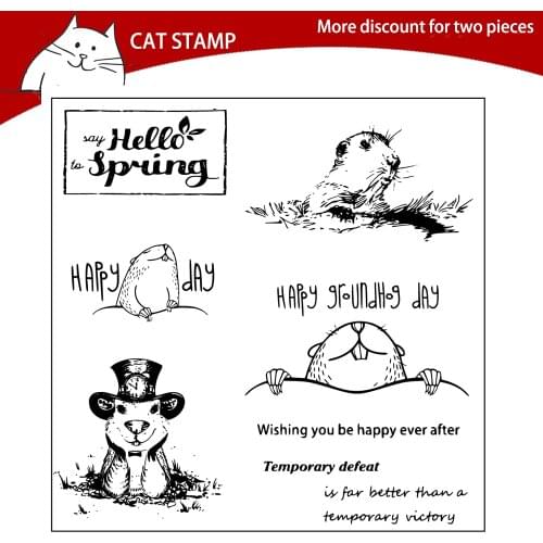 Cute Marmot Transparent Clear Stamps For Scrapbooking Card Making Photo Album Silicone Stamp DIY Decorative Crafts