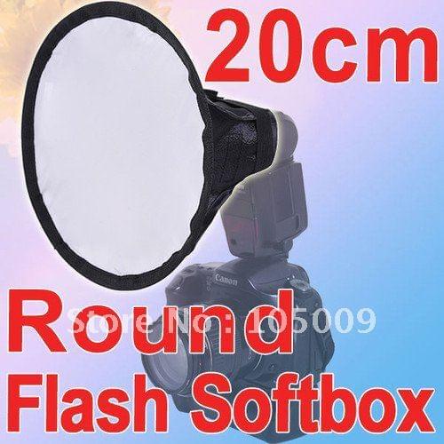 8" 20cm Round Mini Speedlite Flash Softbox Diffuser for Canon nikon sony pentax Nissin Metz