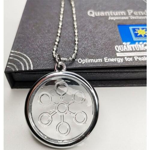 Fashion Transparent Power Pendant Negative Ion Energy Card Gift Stainless Steel Round Men Women Energy Power Necklace