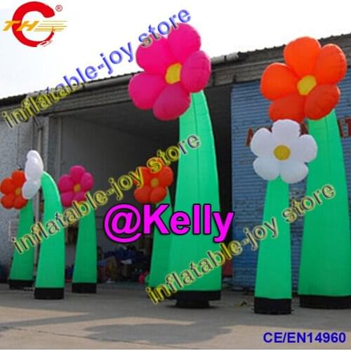 Free shipping 3m/4m/5m high inflatable flower stand for advertising, commercial inflatable flower, inflatable decorative flowers