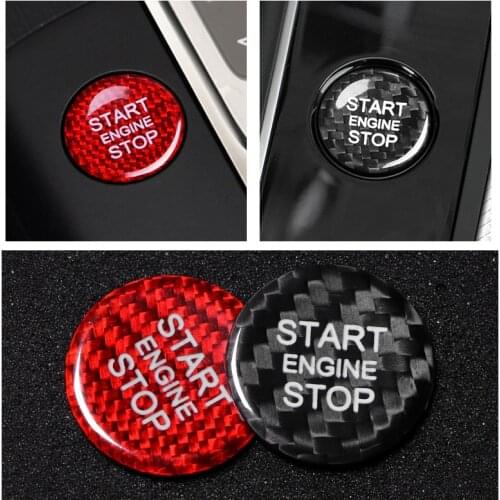 Carbon Fiber Car Engine Start Stop Button Cover Trim For Audi Q3 Q5 Q7 A4 A5 A6 C7 A7