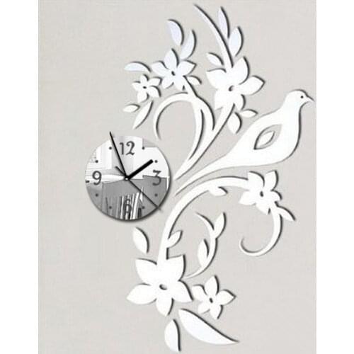 New home decoration living room quartz acrylic modern design luxury mirror wall clock 3d watches stickers