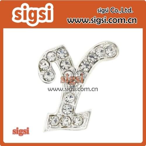 Charming crystal letter Y brooch jewelry rhinestone letter brooch hot selling