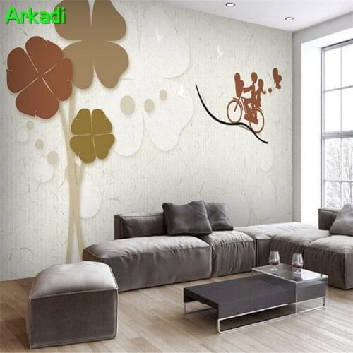 Custom photo mural wallpaper 3d luxury television background wall paper minimalist modern living room warm floral leaf grass