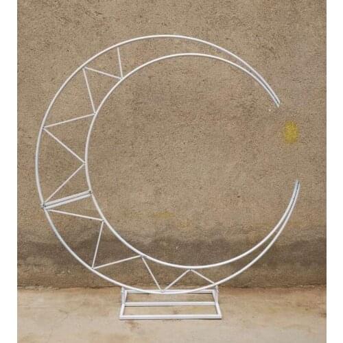 Popular wedding props new moon boat decoration wedding party decoration background window iron crescent shelf