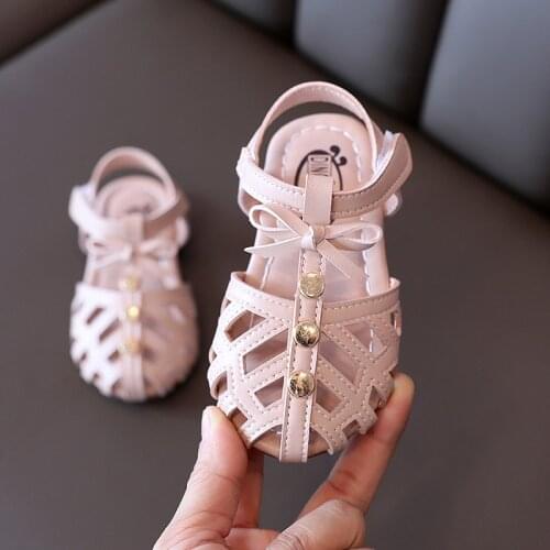 Fashion Rivet Bow Baby Girl Dress Sandals For Kids Summer Children Beach Shoes Toddler Little Girl Sandals New 2021 1-6 Years