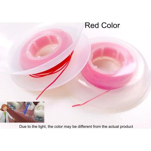 Dental Orthodontic Elastic Power Solid Thread 15FT/Roll Red Color