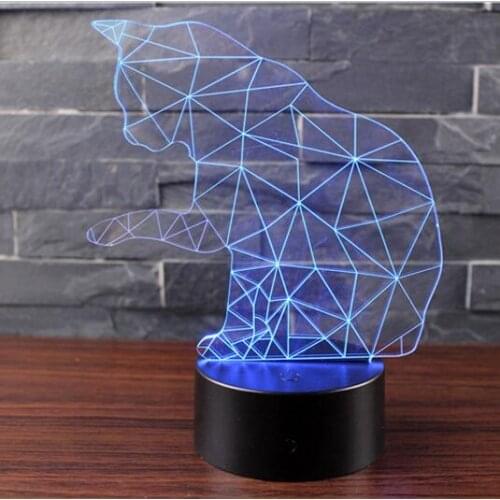 NEW 3D Vision LED 7 Colors Change Cat Lamp Desk illusion Lamp Bedroom Home Party Deco Gift 3D Night Light