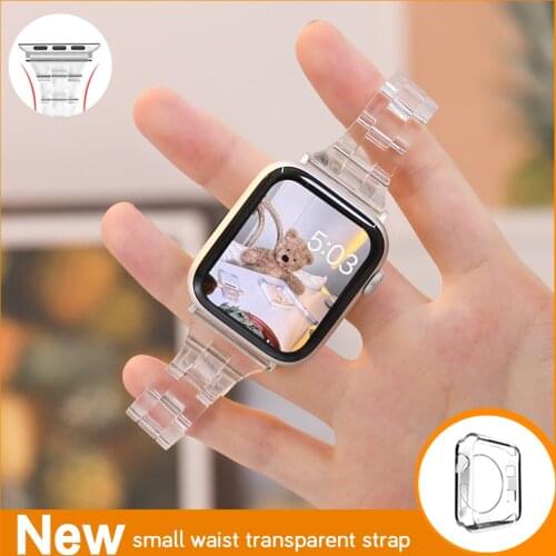 Slim Transparent Jelly Band For Apple Watch 44mm 40mm Series Se/654 Clear Strap on Smart Iwatch 123 38mm 42mm Bracelet Watchband