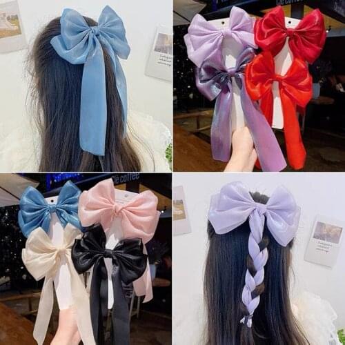 1PC New Fashion Ribbon Bow With Clips Elegant Double Layer Bowknot Hairpins Hair Clip For Women Girls Headwear Hair Accessories