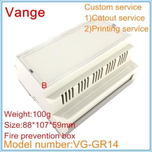 1pcs/lot din rail battery housing 88*107*59mm ABS plastic apparatus enclosure housing for electronic outlet box fireproof